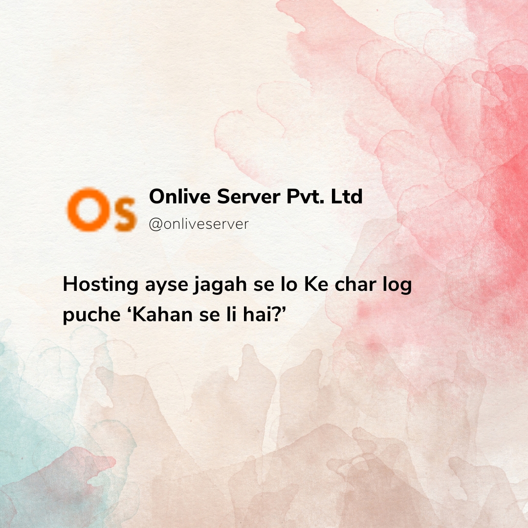 Hosting ayse jagah se lo Ke char log puche ‘Kahan se li hai?’🤔

#vpshosting #cheap #onliveserver #viral