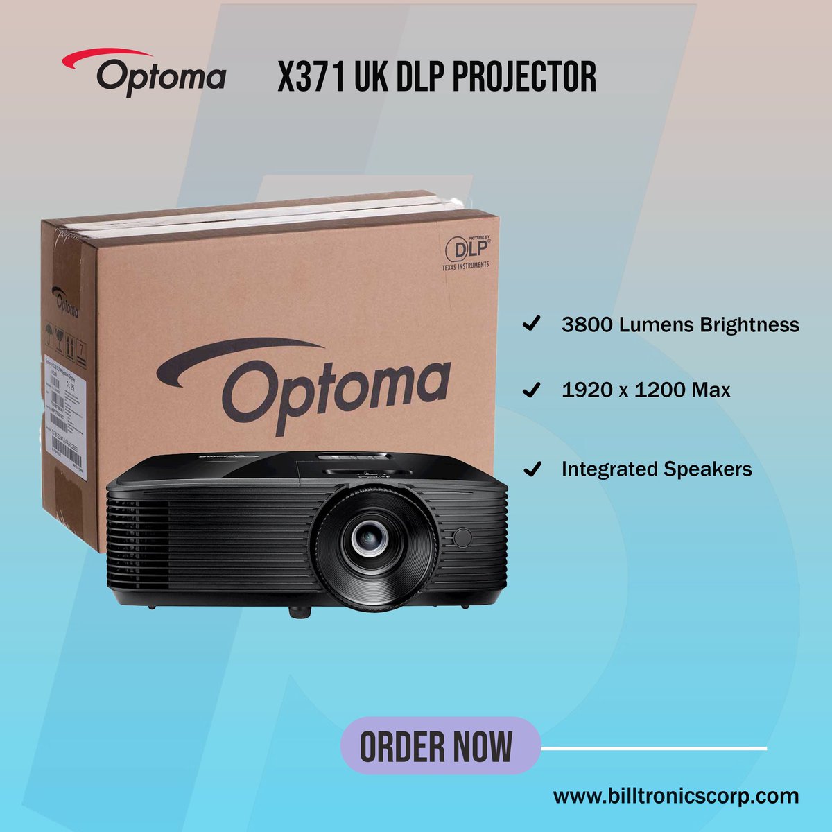 billtronicscorp's tweet image. Bright visuals, sharp resolution, and built-in sound — the Optoma X371 UK DLP Projector has it all!
🔥 3800 Lumens
🎯 1920 x 1200 Max
🔊 Integrated Speakers

Perfect for classrooms, boardrooms, and movie nights!
📦 Send a DM to Order now !
.
.
.
#OptomaProjector #Billtronics