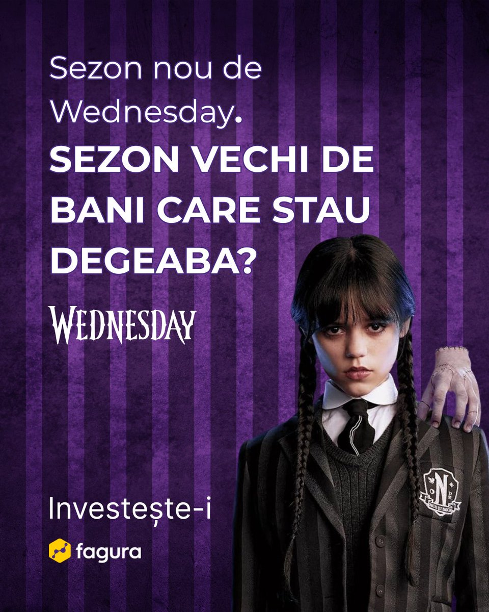 🟣  NU tot ce e nou e si extraordinar!
👉  pune banii care stau degeaba la muncă pe #fagura #marketplace
btw, cum e noul sezon?
#wednesday #newseason #sezonnou #serial