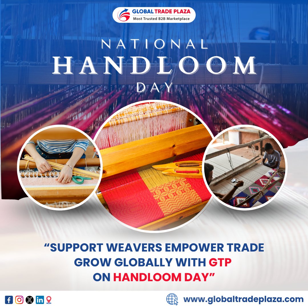 From local looms to international showrooms, GTP helps artisans and #suppliers reach global #buyers. Celebrate #Handloom Day by registering on our #B2B portal and connecting with #verified partners across the world.

#NationalHandloomDay #SupportWeavers #EmpowerArtisans #GTP
