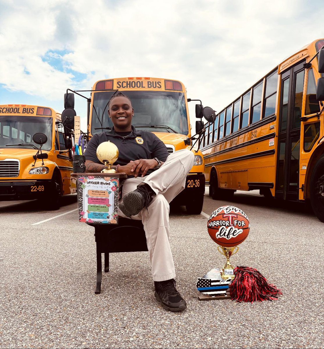 It’s the 1st day of school, &amp; our SROs are more than ready.
From SRO Bivins bringing the trophies &amp; school spirit, to SRO Parker… well, bringing everything else—we’re showing up for our students with safety, support, &amp; a little humor.
Here’s to a great school year across ACS!
