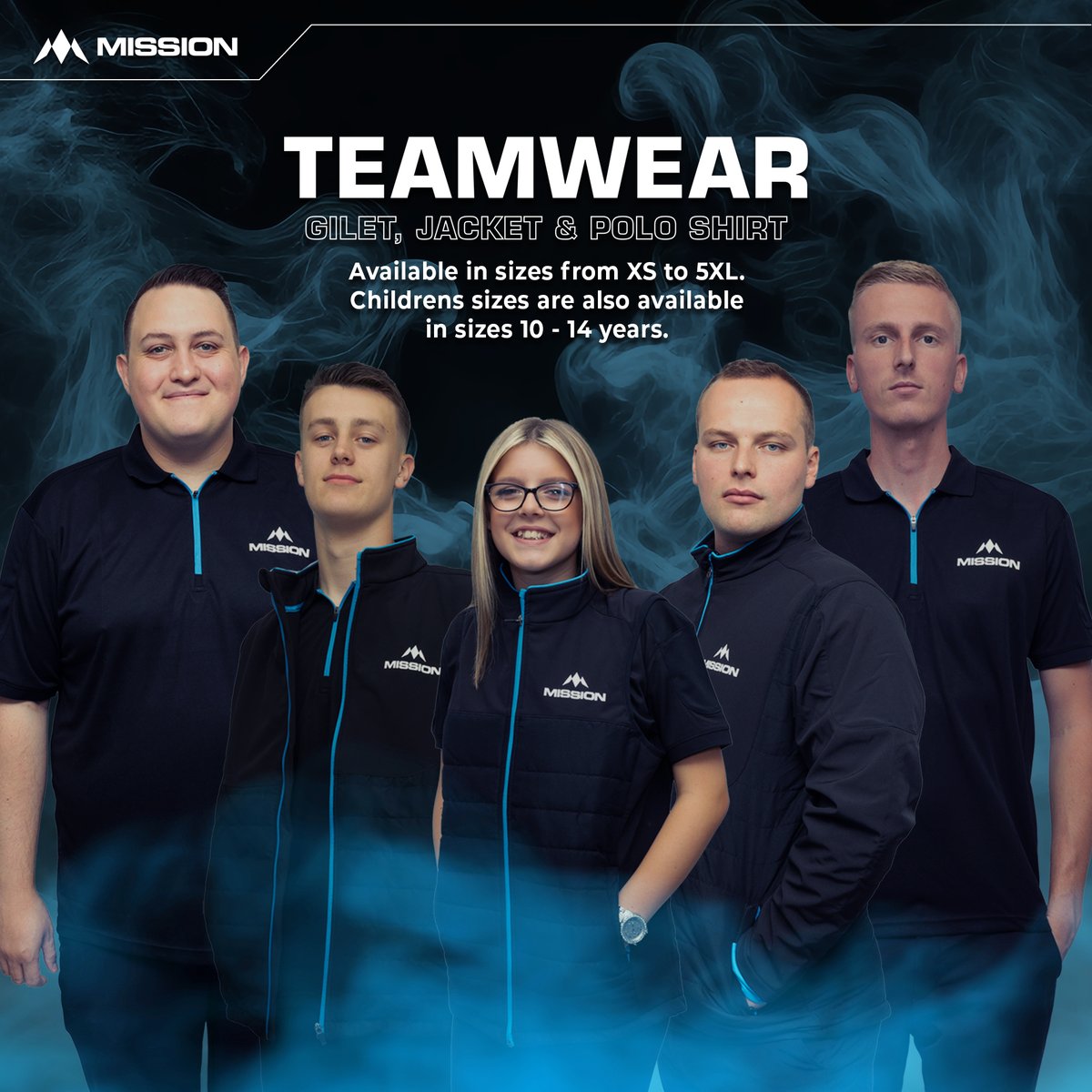Designed for versality,  the new Teamwear Range features a minimalist black design with Mission branding - perfect for travelling to your next darts match or representing Mission in comfort and style.

Available now from all good retailers worldwide. #TeamMission #ForTheWin