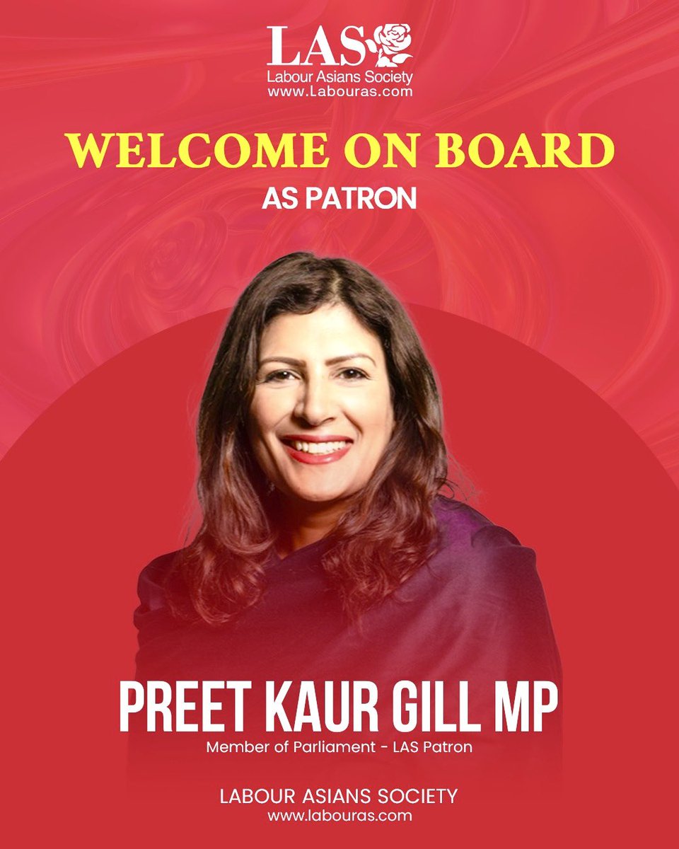 Labour Asians Society (@labouras2024) on Twitter photo 🎉 Welcome on board, Preet Kaur Gill <a href="/PreetKGillMP/">Preet Kaur Gill MP</a> MP! 🎉
We’re thrilled to have you as the new Patron of the Labour Asians Society. Your leadership, dedication, and passion for community empowerment will inspire positive change. 💪🌹
Let’s continue working together for 🎉 Welcome on board, Preet Kaur Gill <a href="/PreetKGillMP/">Preet Kaur Gill MP</a> MP! 🎉
We’re thrilled to have you as the new Patron of the Labour Asians Society. Your leadership, dedication, and passion for community empowerment will inspire positive change. 💪🌹
Let’s continue working together for