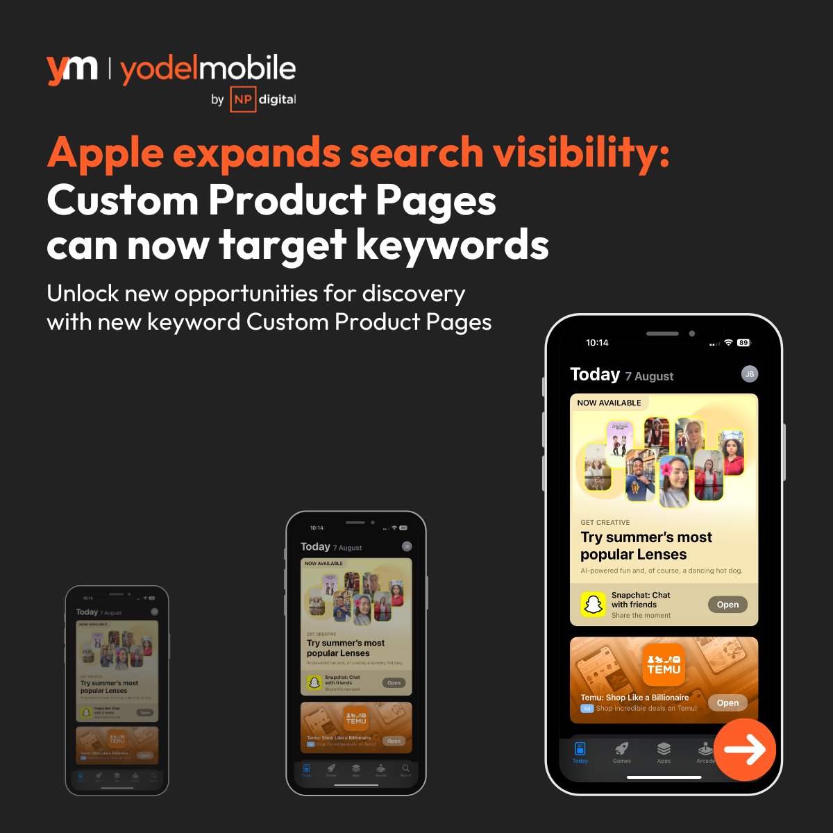 Apple now lets you assign keywords to Custom Product Pages, meaning CPPs can show up in organic search for the first time.

This update unlocks:
More tailored search results
Creative testing by keyword
Better alignment with user intent

Read all about it yodelmobile.com/apple-custom-p…