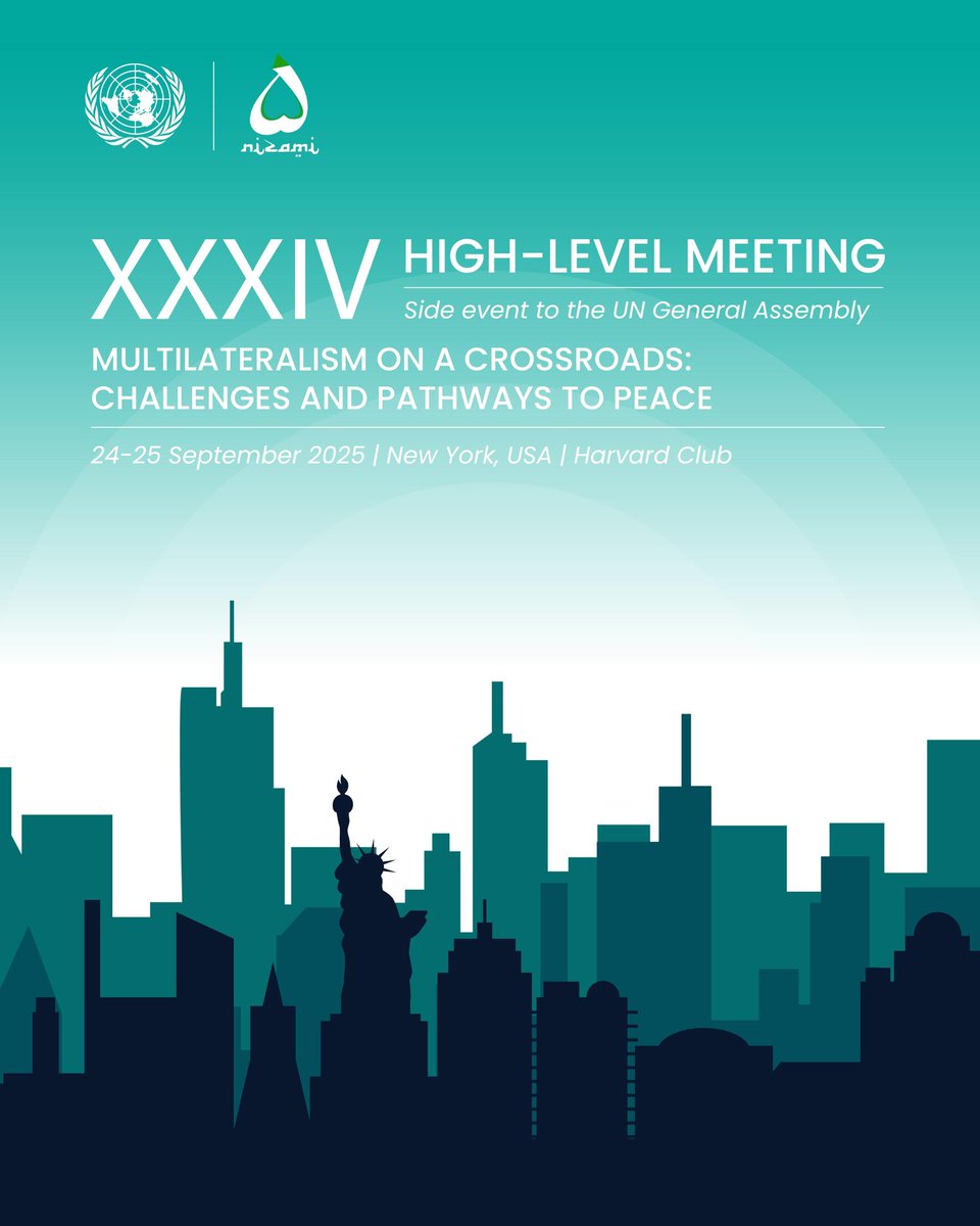 Nizami Ganjavi International Center - NGIC (@nizamiganjaviic) on Twitter photo We are getting ready to our XXXIV High-Level Meeting “Multilateralism at a Crossroads: Challenges and Pathways to Peace” ,a side event to the <a href="/UN/">United Nations</a> General Assembly , bringing together global leaders in #NewYork to explore collective solutions for peace and cooperation. We are getting ready to our XXXIV High-Level Meeting “Multilateralism at a Crossroads: Challenges and Pathways to Peace” ,a side event to the <a href="/UN/">United Nations</a> General Assembly , bringing together global leaders in #NewYork to explore collective solutions for peace and cooperation.