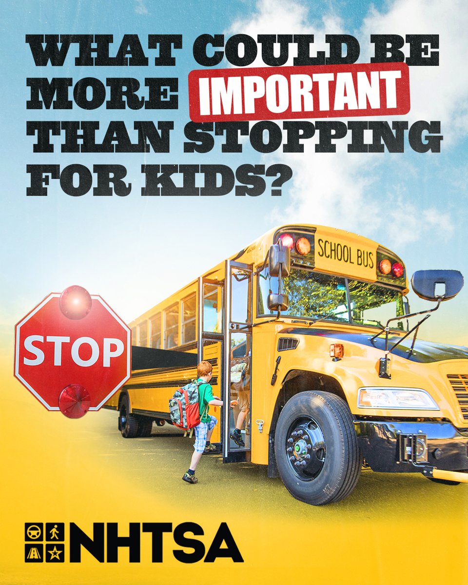 🚍 STOP for the bus—protect our kids!

When school bus lights are flashing and the stop arm is out, it's the law to stop. 

Let’s keep our roads safe this school year. 🛑👧👦 #StopForTheBus #SchoolSafety #DriveSmart
