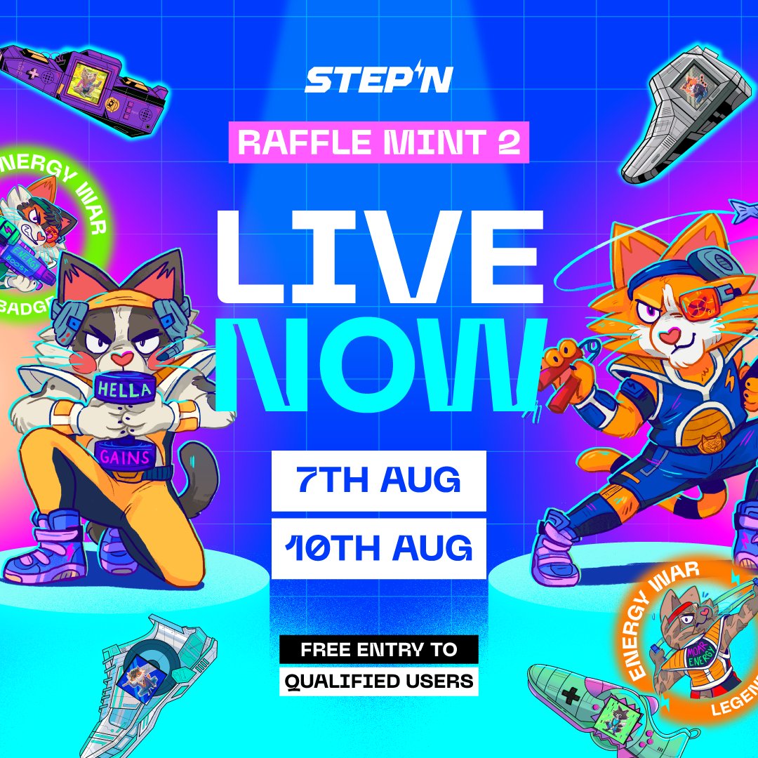 🎟️ ENERGY WAR RAFFLE MINT LIVE! ⚡

The battlefield quiets, but glory still calls. Another 100 MORCHI-skinned STEPN Sneakers, minted on <a href="/0xPolygon/">Polygon</a>, have landed on MOOAR! 

📅 Ends: Aug 10th

Only users holding eligible badges, or full Energy War completion will be able to enter.
