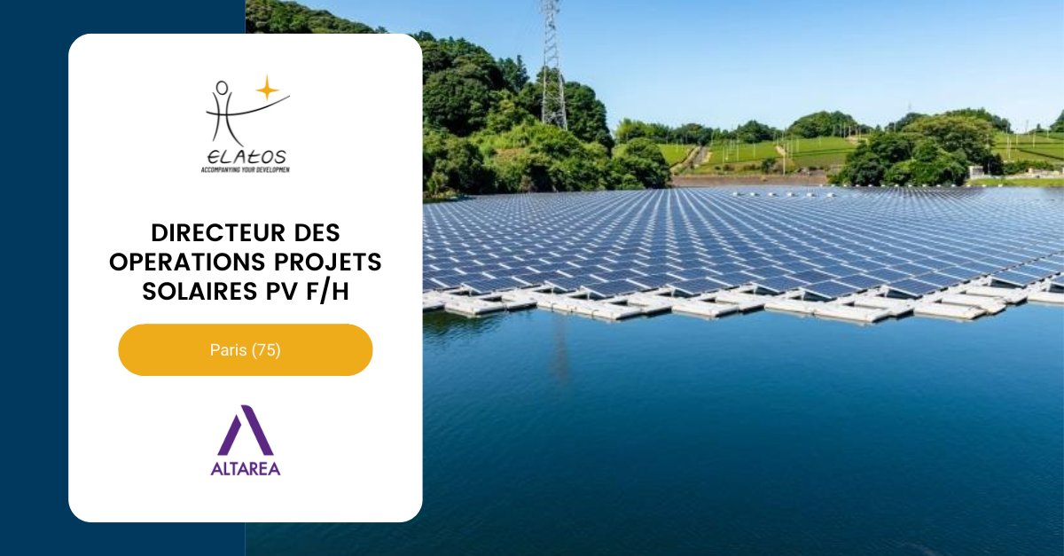 🌏 Participez activement au développement d’une activité stratégique en rejoignant une équipe composée de femmes et d’hommes d’exception. 

 #Recrutement Directeur des opérations projets solaire PV F/H pour le groupe ALTAREA à Paris (75). 

→ bit.ly/4kZwwPo

#emploi