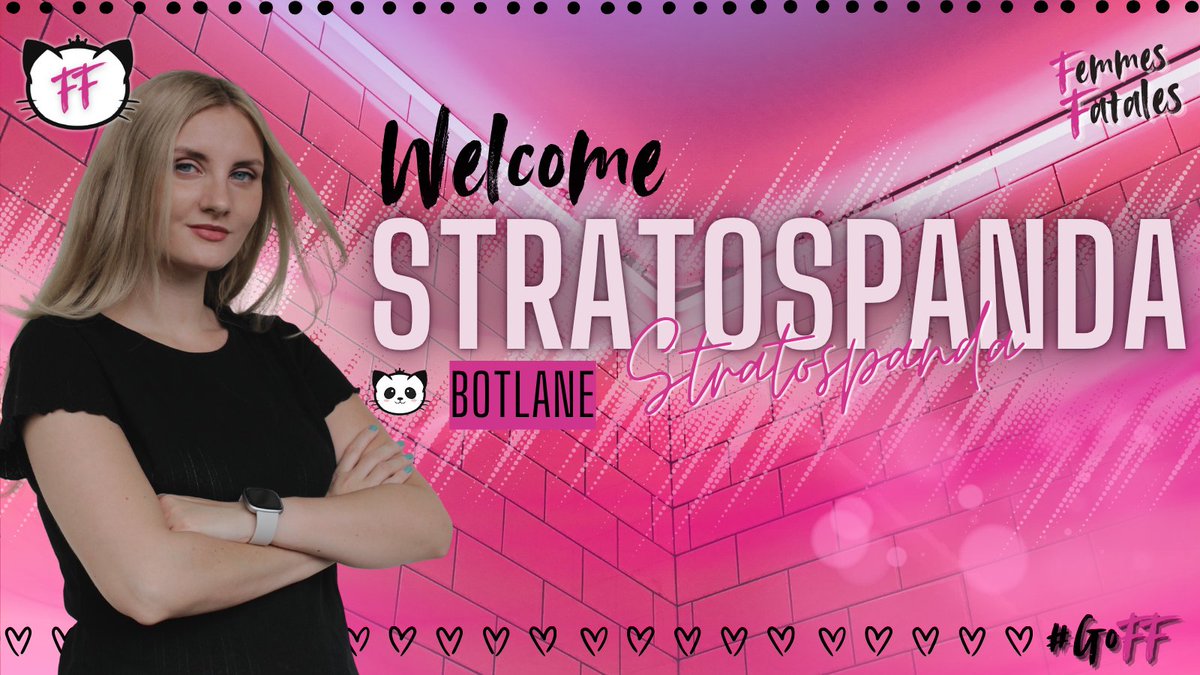 Femmes Fatales | WNB Team LFO (@femfatales_lol) on Twitter photo Some may have guessed it already since we weren't very subtile about it 🐼
We welcome <a href="/Stratospanda/">Stratospanda</a> as our new ADC at Femmes Fatales.
#LGCRising #GoFF Some may have guessed it already since we weren't very subtile about it 🐼
We welcome <a href="/Stratospanda/">Stratospanda</a> as our new ADC at Femmes Fatales.
#LGCRising #GoFF
