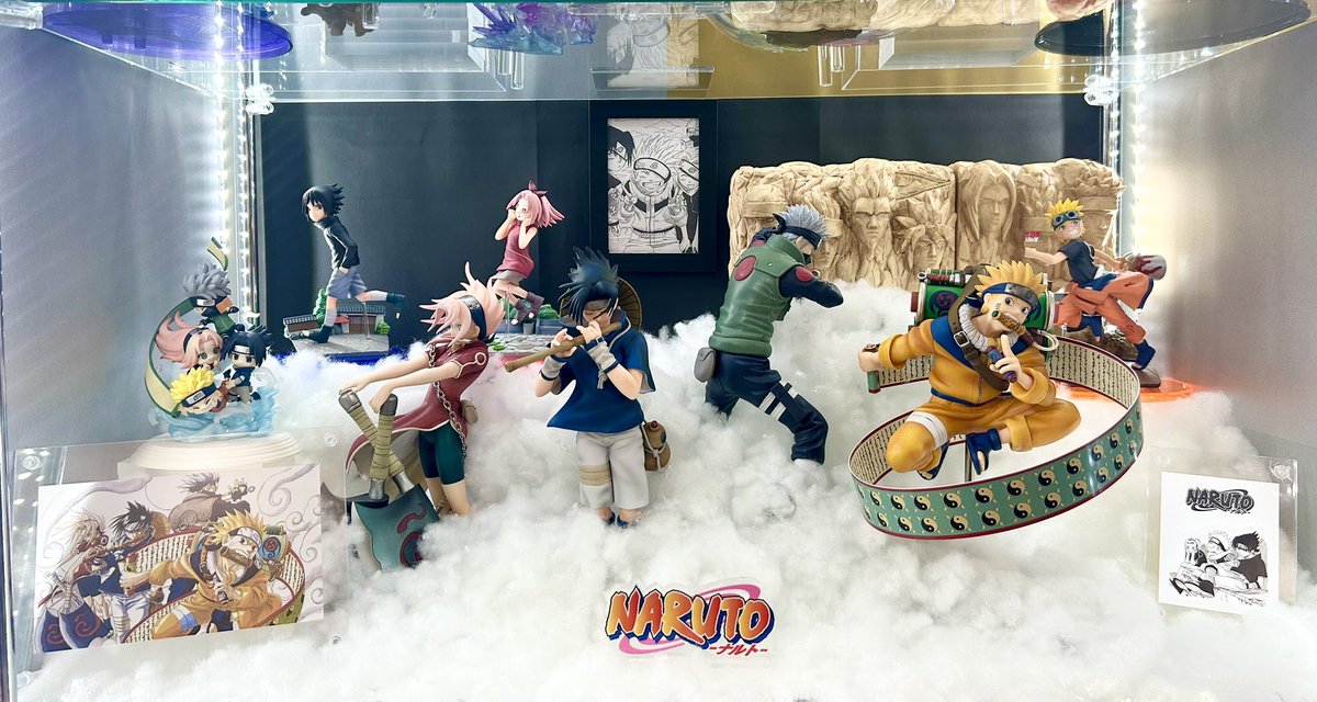 ワーコレ-ナルト- フィギュア カカシ シカマル サスケ リー サクラ ガイ 第七班ディスプレイ完成！🍥🌙🌸 ナルト、サスケ、サクラ、カカシ