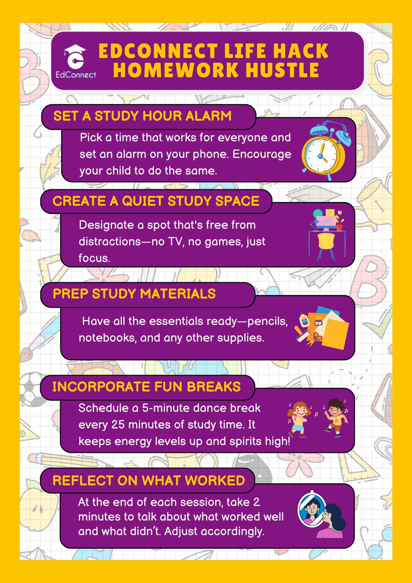 📚 Struggling to get your kids focused during homework time?  Turn chaos into calm with a simple routine that works.  ✅ Ready to build better habits?  Check out this week’s checklist and get your family into a smooth study groove. #HomeworkHustle #StudyTips #BackToSchoolSuccess