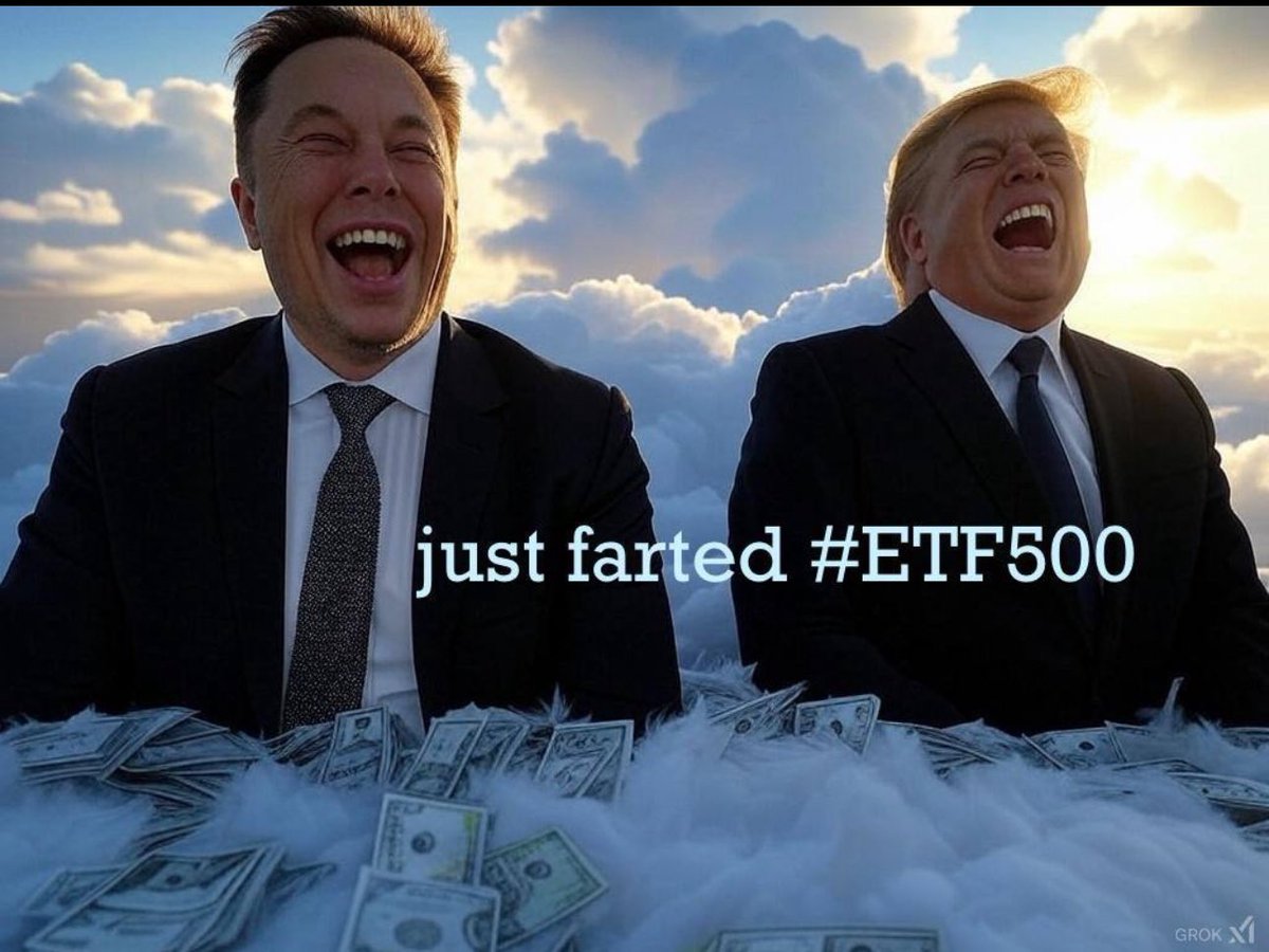 #ETF500 GM farters💨💨

<a href="/realDonaldTrump/">Donald J. Trump</a> and <a href="/elonmusk/">Elon Musk</a> united create the biggest fart of all, even with there differences the farts are still heard around the world they say they fart billions 💨💨💨

DCA #ETF500 &gt;&gt; 

CWX6t6pGJ1zsnuywnyd2ZMZJ7inB2sWuPdsteoT6pump