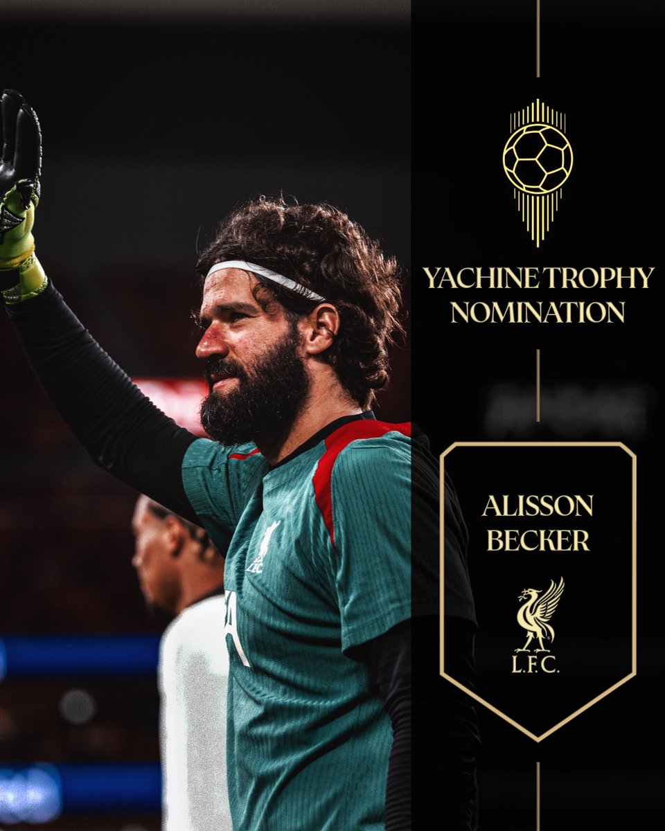 Liverpool FC (@lfc) on Twitter photo Well in, Ali 👏
Alisson Becker has been nominated for the 2025 Yachine Trophy as part of the annual Ballon d’Or awards 🤩 Well in, Ali 👏
Alisson Becker has been nominated for the 2025 Yachine Trophy as part of the annual Ballon d’Or awards 🤩