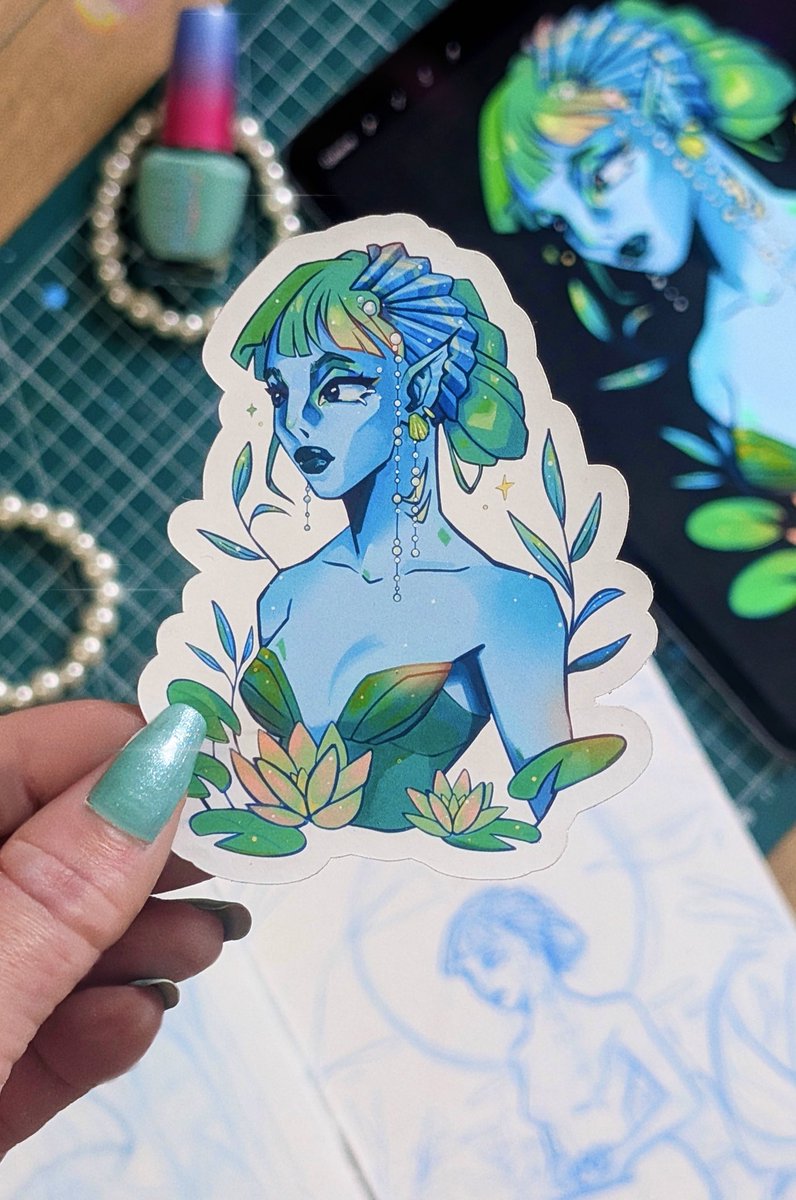 J’ai fait mon premier stickers (fait maison) !
La commu’ a choisi le thème 🧜‍♀️✨