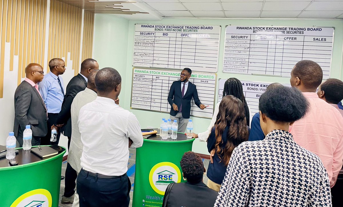 Rwanda Stock Exchange (@rwstockexchange) on Twitter photo Today, the RSE hosted members of the <a href="/RwandaBankers/">Rwanda Bankers' Association</a> Association for an informative visit focused on understanding the day-to-day operations of the market. The session offered valuable insights into trading activities, listing processes, and the overall functioning of Rwanda’s Today, the RSE hosted members of the <a href="/RwandaBankers/">Rwanda Bankers' Association</a> Association for an informative visit focused on understanding the day-to-day operations of the market. The session offered valuable insights into trading activities, listing processes, and the overall functioning of Rwanda’s