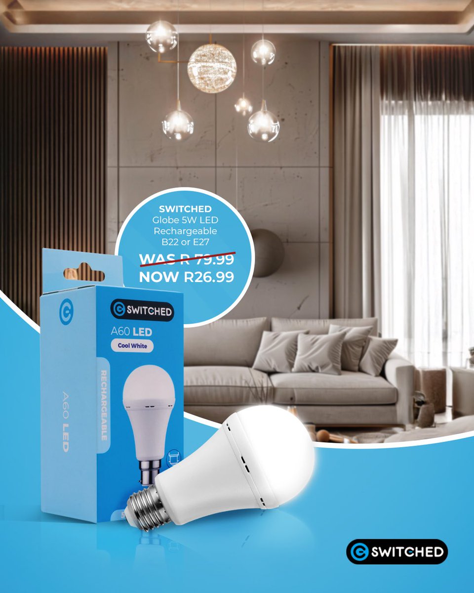Life’s unpredictable. Your lighting shouldn’t be.
Rechargeable and ready in any situation. 💡

Valid 25 Jul - 30 Sep 2025

#DisChem #Switched