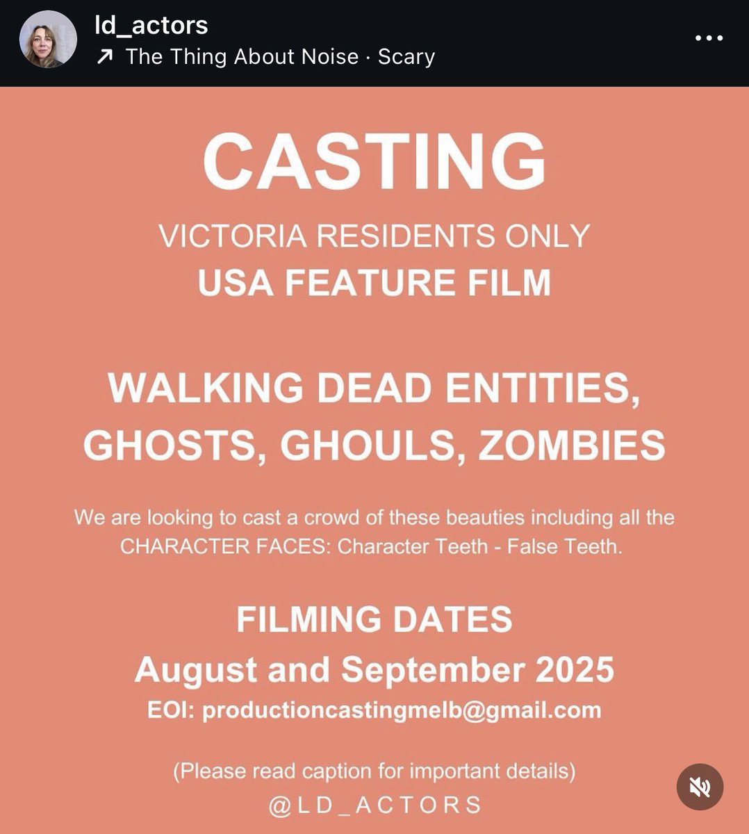 ReelNewsMEL's tweet photo. We have come across this recent post for an upcoming US film being made here in Melbourne soon. Know anything about this production? Be sure to let us know too! #FilmedInMelbourne #FilmedInVictoria https://t.co/i4vQHkx5Rr