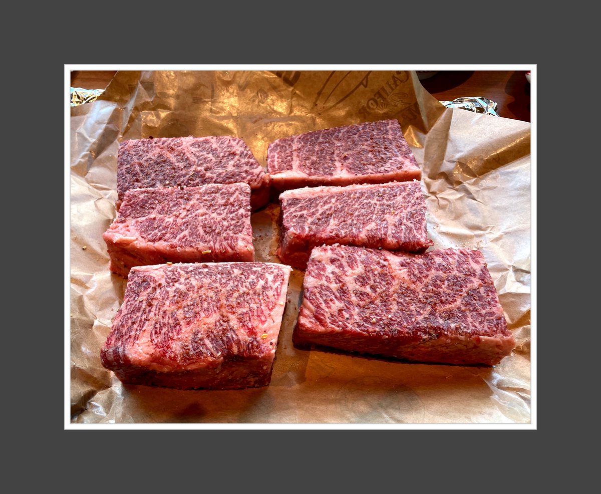 Some perfectly marbled, dry-aged steaks.