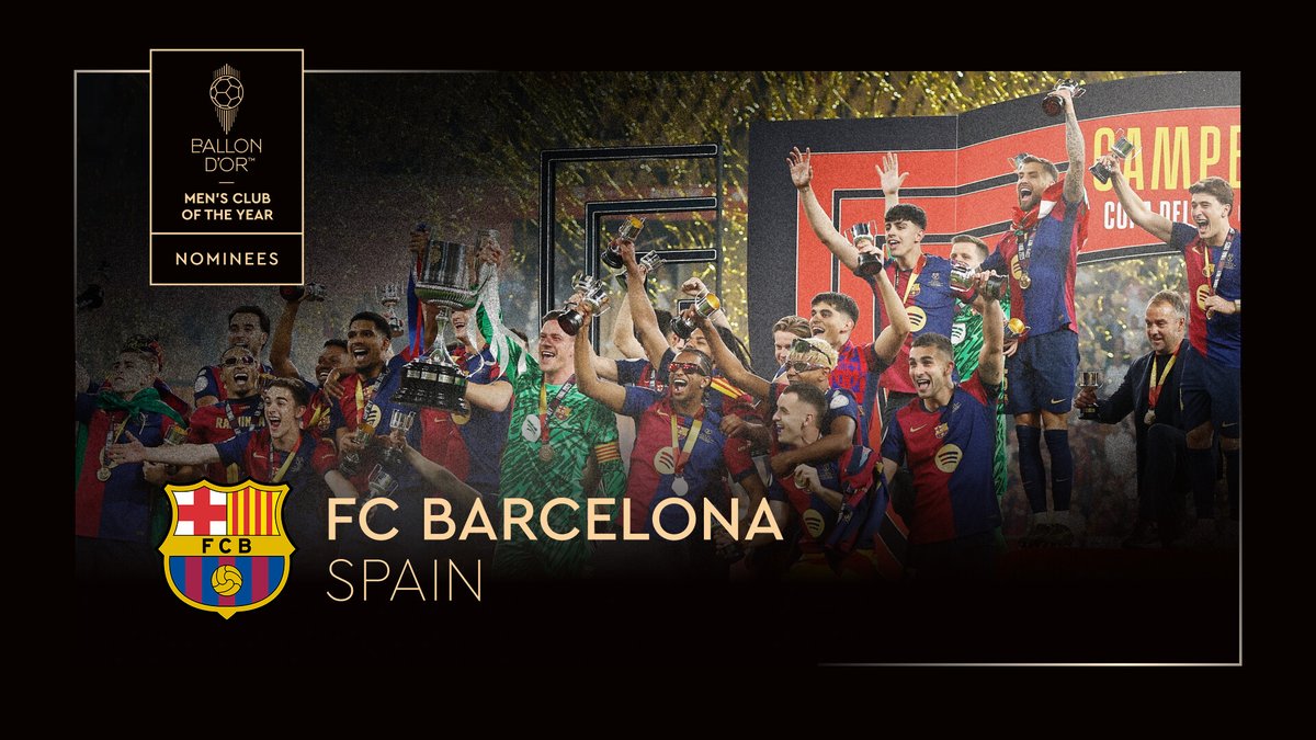 ballondor's tweet image. Nominated for the 2025 Men's Club of the Year ⤵️
@FCBarcelona
#ballondor