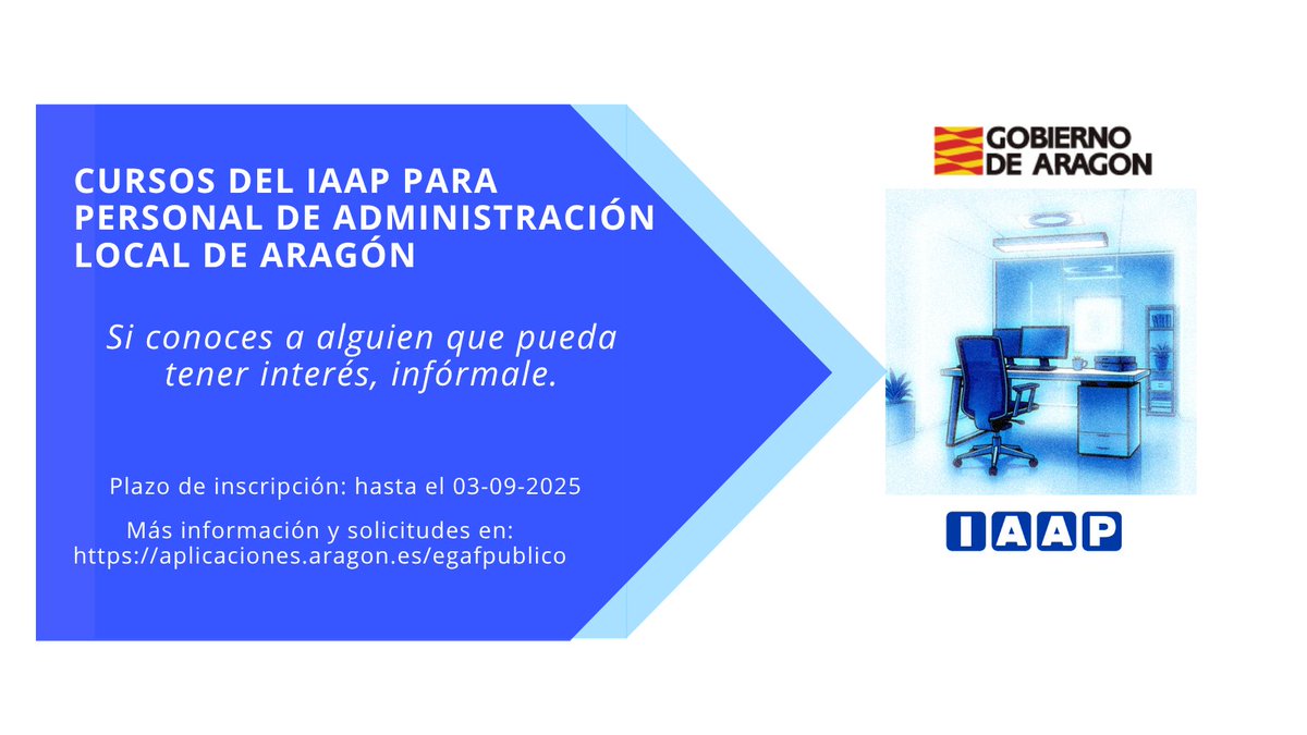 Cursos dirigidos a personal de entidades locales de Aragón