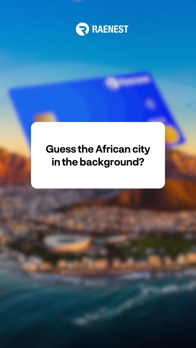 Guess the city! Hint: They don't call it the "Mother City" for nothing. Drop your guess below!

#AfricaTrivia #Raenest