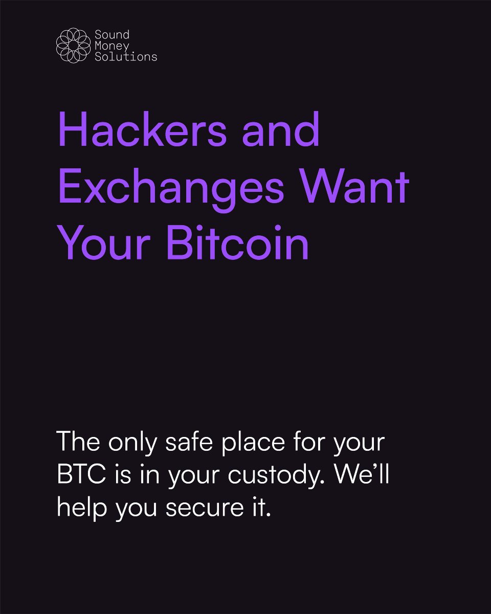 Your Bitcoin isn’t safe unless it’s in your hands 🔒

At Sound Money Solutions, we help you take full control of your Bitcoin through secure self-custody, expert guidance &amp; trusted tools.

Book a free consultation at soundmoneysolutions.io