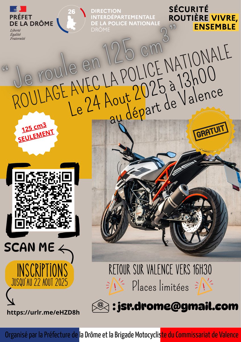 Image de Préfet de la Drôme - #SécuritéRoutière | Je roule en 125 cm³ avec les sympathiques conseils avisés d'un policier national