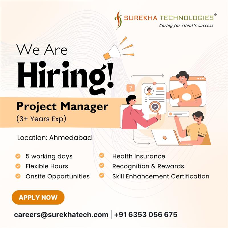 surekhatech's tweet image. We’re Hiring: Project Manager

We&apos;re hiring a Project Manager with 3+ years of experience to independently lead projects and ensure timely, on-budget delivery.

📩Send your resume to: careers@surekhatech.com
📞 Phone: +91 63530 56675

#hiring  #ProjectManager #SurekhaTech