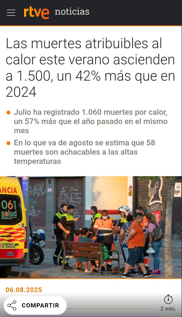 León, a las 2 de la tarde del 7 de agosto, en mitad de una ola de calor "anormal" que sacude España. Dicen los "expertos" que las muertes por calor aumentaron un 42% en proporción al 2024. 
Cada día se hace más palpable que son expertos en engañar a la gente.