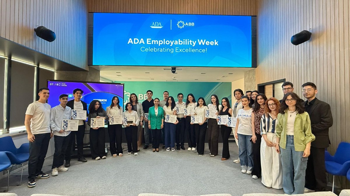 ADAUniversity's tweet image. 🎓ADA students are making the most of their summer break by interning at some of the country’s top companies!

🎓ADA tələbələri yay tətilini ölkənin aparıcı şirkətlərində təcrübə proqramlarında iştirak edərək səmərəli şəkildə dəyərləndirirlər! #internshipexperience #ADAsummer