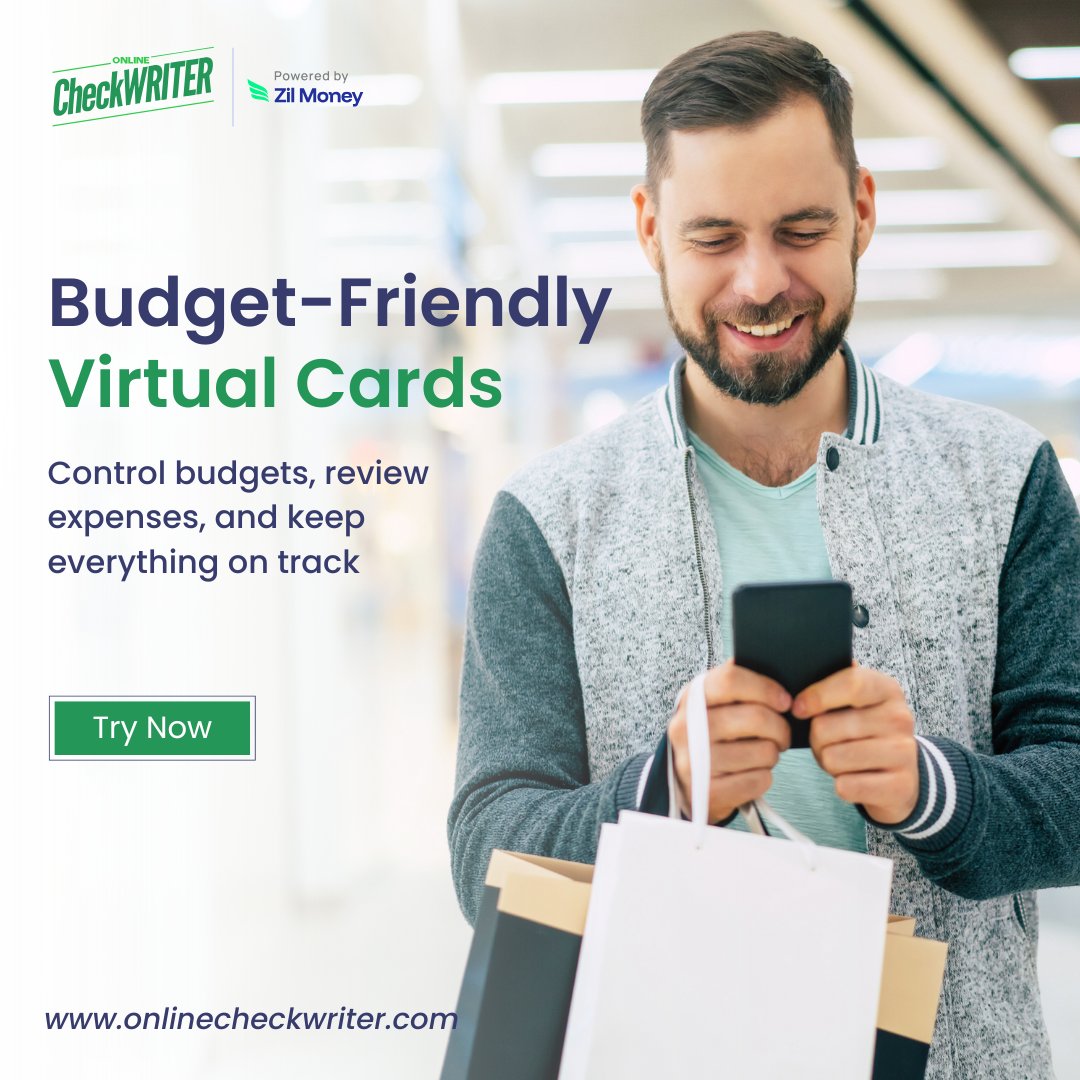 Pay with virtual card and set custom limits for smart, secure spending. 
With OnlineCheckWriter.com – Powered by Zil Money, manage your business finances on your terms. 

Learn more: onlinecheckwriter.com/virtual-card 

Click here for interactive demo: onlinecheckwriter.storylane.io/share/txsyg3x7…