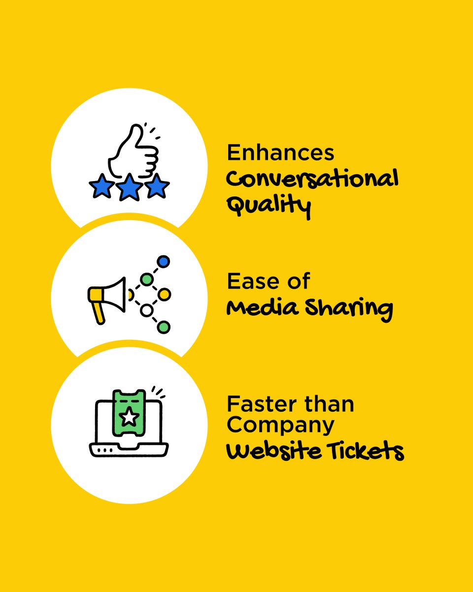 desk360com's tweet image. The benefits of WhatsApp might take pages, but we chose to simplify them into six dimensions. Swipe right to follow them.

#Desk360 #WABA #WhatsAppBusinessAPI