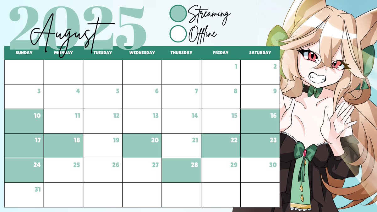 HotBabeVT's tweet image. I will try calendar scheduling my streams for the rest of august
Please give me suggestions it’s my first time 👉👈
All streams will be at twitch.tv/hotbabevt
I hope to see you there nerds 💚💚💚