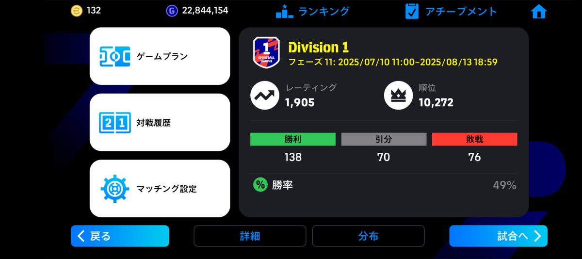 Yazaku_'s tweet photo. イーフトDiv戦初めて1900乗った！ https://t.co/vfmwKpAaQ1