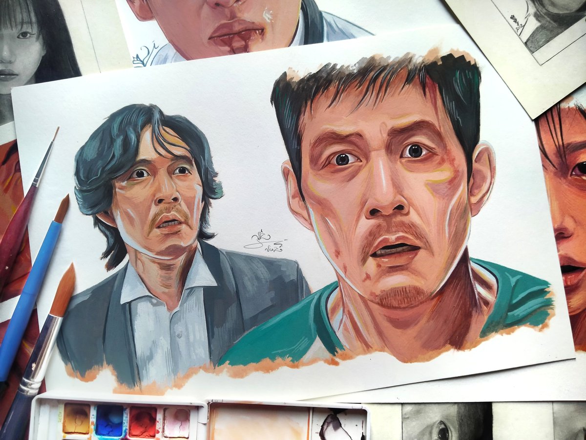 Same reaction, different daughter.
#SquidGame3 #SeongGihun #GouachePortrait