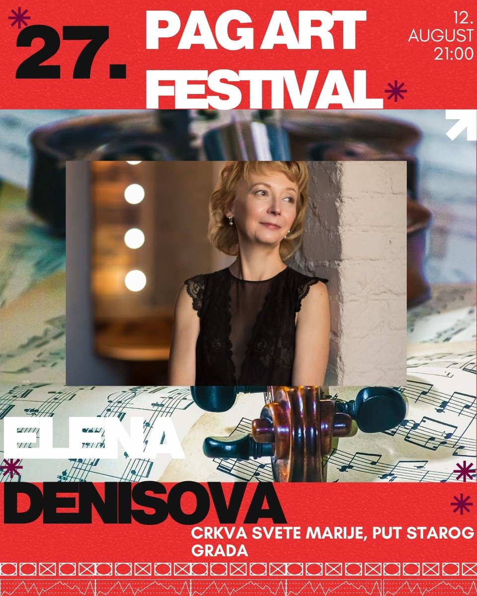 Are you ready for a new musical adventure with performances by outstanding artists from Croatia and around the world? 🎶Then come to the PagArtFestival, where the fantastic Russian-Austrian violinist Elena Denisova will perform on August 12th at 9:00 PM! 📷See you on Pag! 📷 🏖
