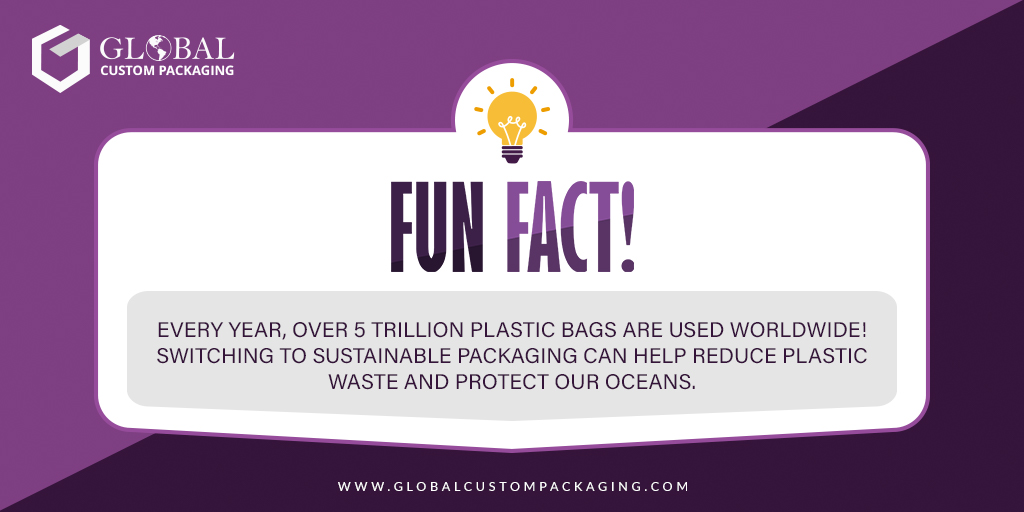 gcustompack's tweet image. 📣 Fun Fact 🧾
Every year, over 5 trillion plastic bags are used worldwide! Switching to sustainable packaging can help reduce plastic waste and protect our oceans.

Visit our website: bit.ly/3KsUWQM
.
.
.
.
#globalcustompackaging #packagingsupplier #packagingboxes