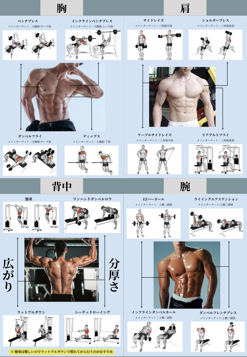 上半身トレまとめ。モテたいなら鍛えない理由がない
