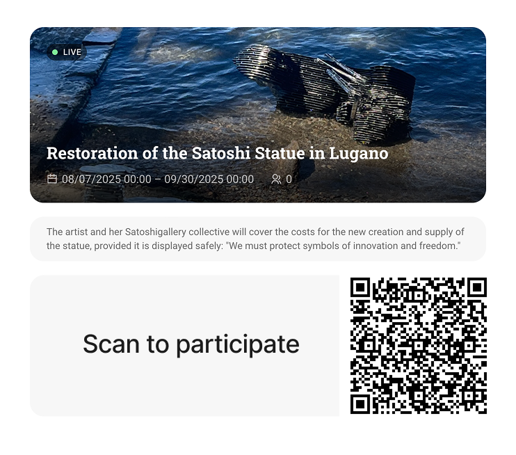 LashaAntadze's tweet photo. Testing how zk petitions can work using https://t.co/AIRAuTOH1z

1. Scan the QR code
2. Download RariMe app
3. Add passport via NFC and sign (Anonymous, verifiable, single vote) as Satoshi would approve

There is a @Change official one by @SatoshiLugano so please sign that as well with the link below 👇