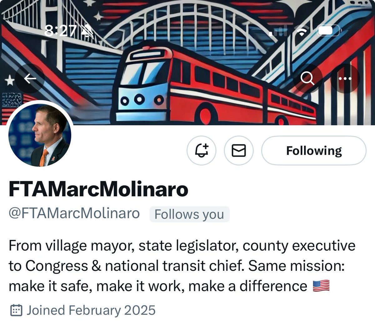 Kevin Byrne ๐บ๐ธ๐ฝ (@byrne4ny) on Twitter photo Marc Molinaro is back on <a href="/X/">X</a> as the 16th Administrator of the <a href="/FTA_DOT/">Federal Transit Admn</a>
Congrats again <a href="/FTAMarcMolinaro/">FTAMarcMolinaro</a>!!!
๐๐๐ Marc Molinaro is back on <a href="/X/">X</a> as the 16th Administrator of the <a href="/FTA_DOT/">Federal Transit Admn</a>
Congrats again <a href="/FTAMarcMolinaro/">FTAMarcMolinaro</a>!!!
๐๐๐