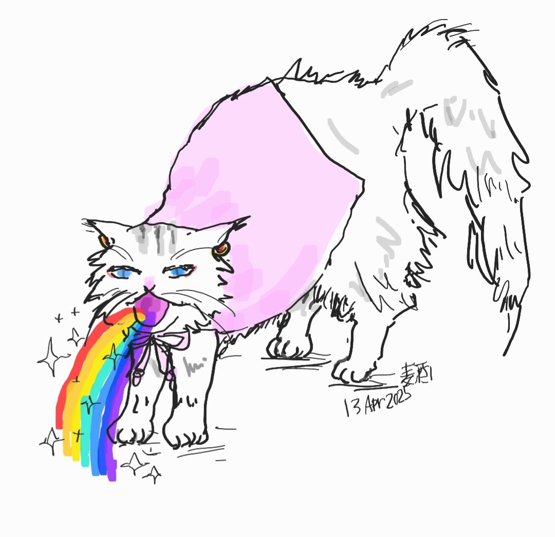 aknkNuma's tweet image. 大トリ、イカ耳の帝王、🤍にゃん。#シロにゃん
今回は眉毛と前髪の一部を足してみました。絵が安定しない。。
全ての言動がネコ。ネコそのもの。
再掲いろいろ。
#SamsungNote 
#麦酒のらくがき
#執事犬猫化