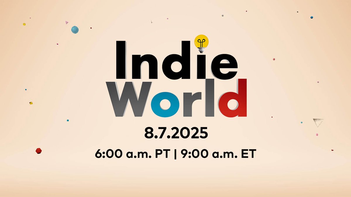 The latest #IndieWorld Showcase will begin shortly! Tune in for new announcements and updates on indie games coming to Nintendo Switch 2 and Nintendo Switch. 
 
Watch here: ninten.do/6014sMgCA