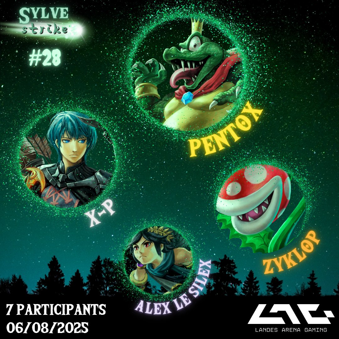 Voici les résultats du Sylve Strike #28 💫 

Merci à tous les participants du Pôle Jeunesse !  

Bravo à 

🥇<a href="/Pentox55/">LAG | Pentox</a>
🥈<a href="/Nabeshin_4/">X-P</a>
🥉<a href="/Zyklop__/">Zyklop</a>
4⃣ Alex le silex