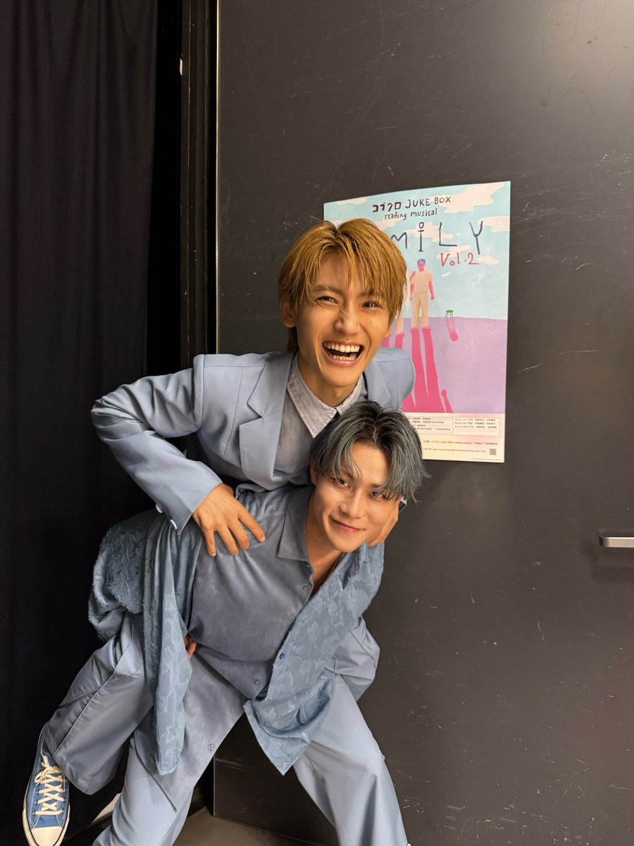 watwing_info's tweet image. #コブクロ JUKE BOX reading musical“FAMILY” vol.2

#YUKI( #MADKID )さん（@YUKI_MDKD）と📸

優しさで包み込んでくれる
YUKIさんとご一緒できて、
颯はずっとニコニコでした。

ありがとうございました📖´-
@Kobukuro_jbm #コブクロJBM