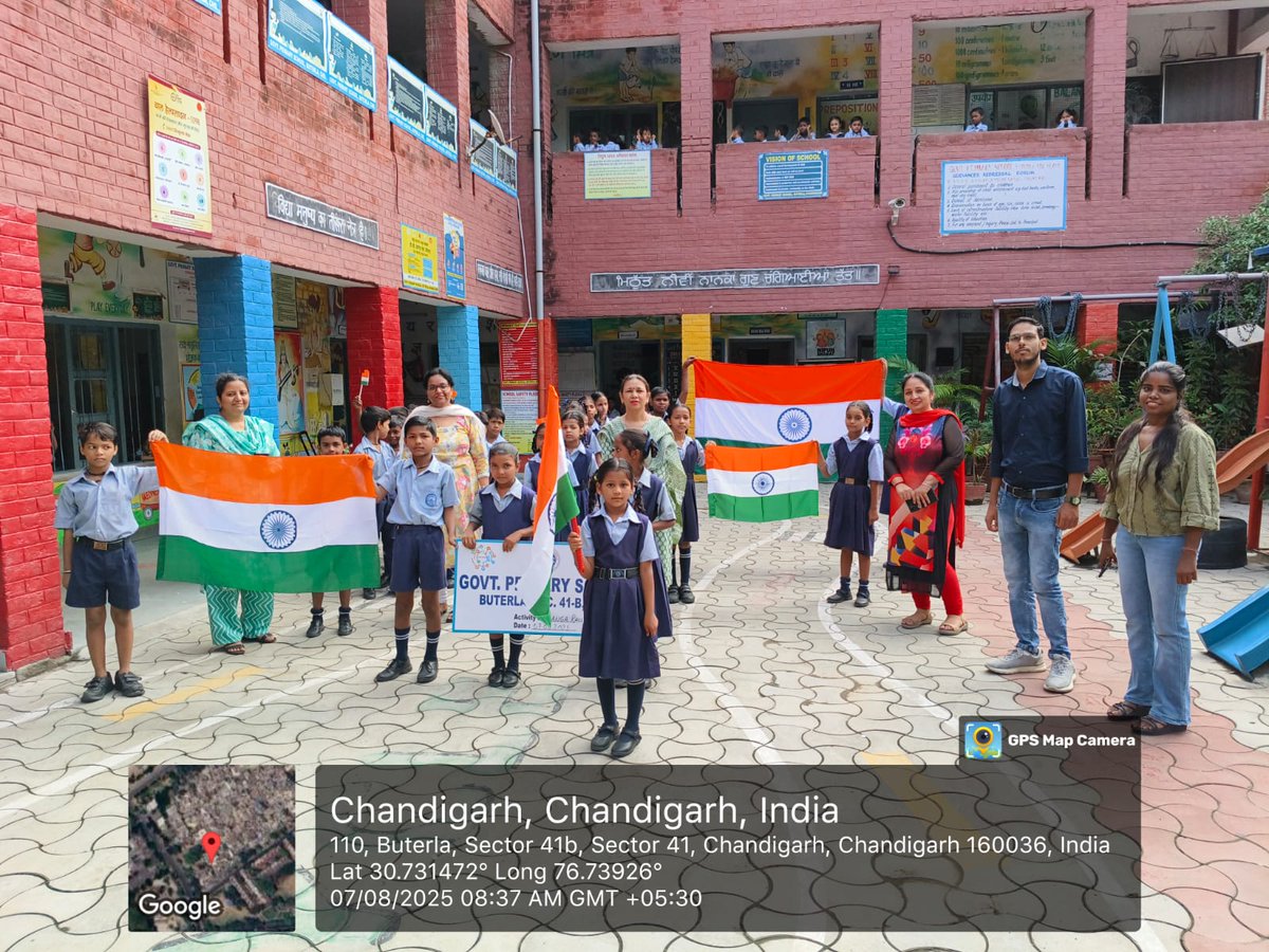 GPSbuterla's tweet photo. 🇮🇳 GPS Buterla students proudly took part in the #HarGharTiranga rally today!

Echoes of patriotism filled the streets as we celebrated the spirit of freedom and unity.

#TirangaRally #AzadiKaAmritMahotsav #ProudToBeIndian #GPSButerla https://t.co/kYUFHuz580