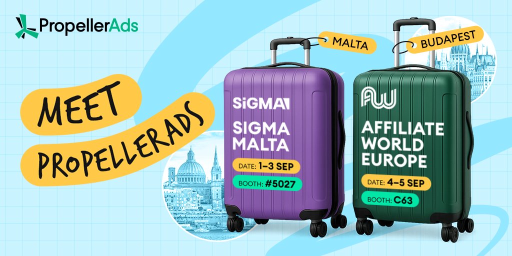 propellerads's tweet image. September may seem far away, but trust us, it’s going to be HOT! 🔥 Two huge conferences, back-to-back:
📍 @SiGMAworld_, 1–3 Sept, Booth #5027
📍 @AWConferences, 4–5 Sept, Booth C63
Meet the #PropellerAds team, and let’s talk traffic &amp;amp; explore new opportunities. 🙌