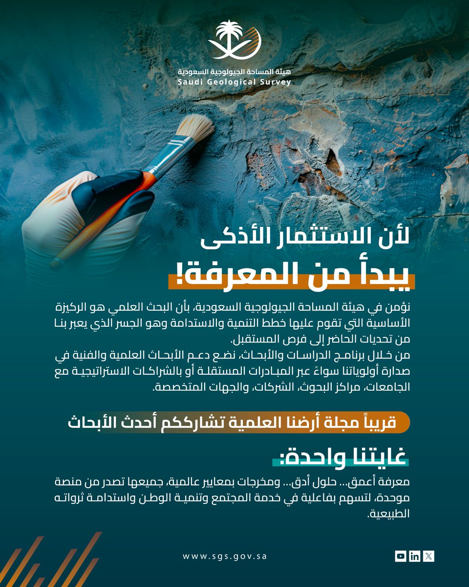 الأبحاث العلمية والفنية، تصنع جسرًا يربط الحاضر بالمستقبل.
#أرضنا_إلهامنا