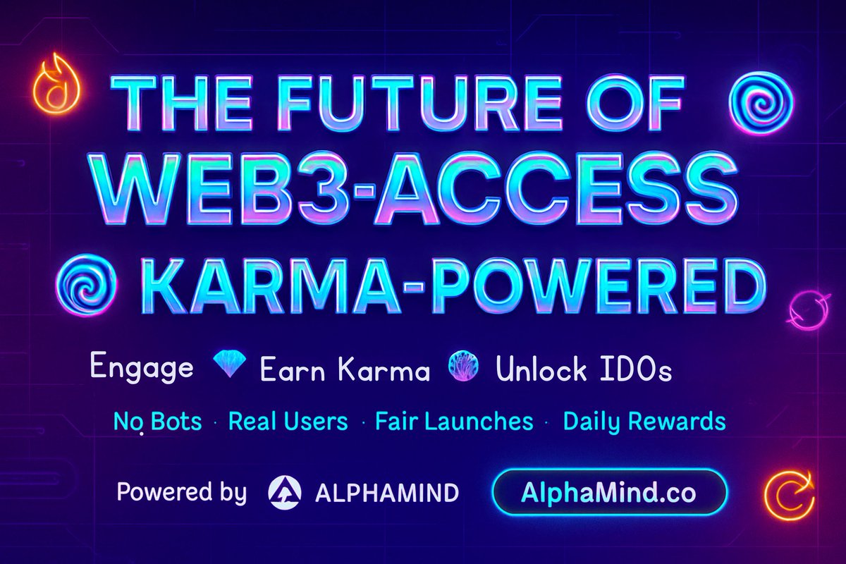🔥 Karma is the AlphaMind Flex 🔥
Forget VC bags and bot armies.

On <a href="/Alphamind_labs/">AlphaMind</a>, your Karma is your currency.
Complete quests. Earn real access.
No bots. No bias. Just fair launches for real users.

#AlphaMind #Web3Launchpad #Crypto #KarmaFi #IDO