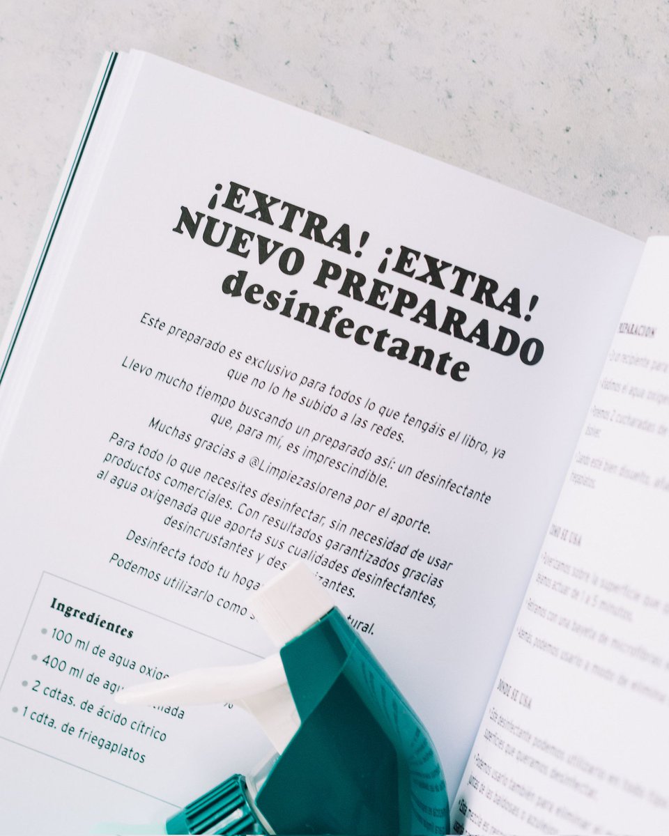 ¿Aprovechando el tiempo en verano para limpiar esas zonas del hogar que siempre se olvidan? 🙋‍♂️

📖 #Todolimpio, de Raquel García Llamas, te enseñará a hacer tus propios productos de limpieza sencillos, eficaces y mucho más amables con el planeta. 🌍

👉 tinyurl.com/bvsb7yx4