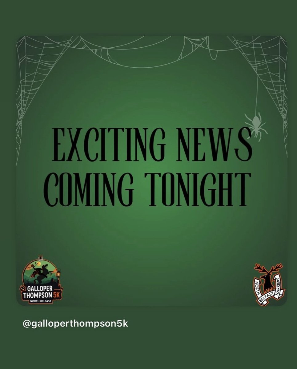 North Belfast Harriers AC (@nbharriers) on Twitter photo Follow @galloperthompson5k on Instagram for more information on this new 5k race in North Belfast on Friday 17th October.
🎃🎃🎃🎃🎃 Follow @galloperthompson5k on Instagram for more information on this new 5k race in North Belfast on Friday 17th October.
🎃🎃🎃🎃🎃